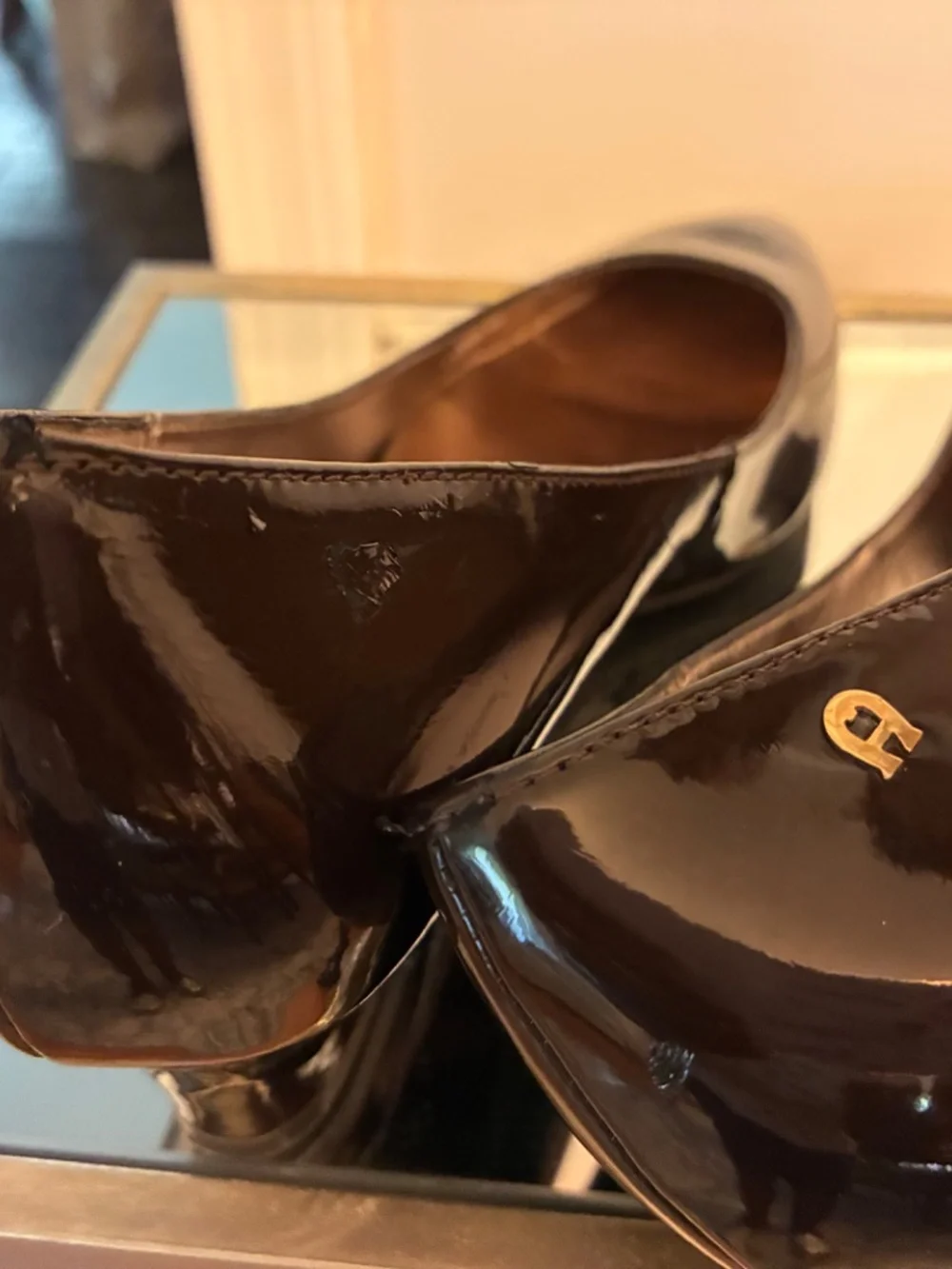 Etienne Aigner Wedge in Dark Chocolate Brown 8M